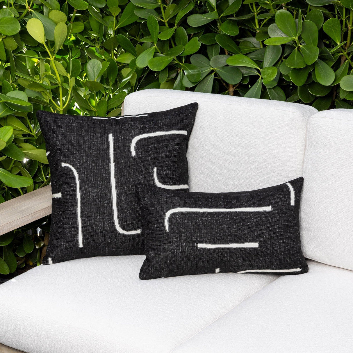 Elaine Smith Instinct Ebony Black 12"x20" Decorative Pillow
