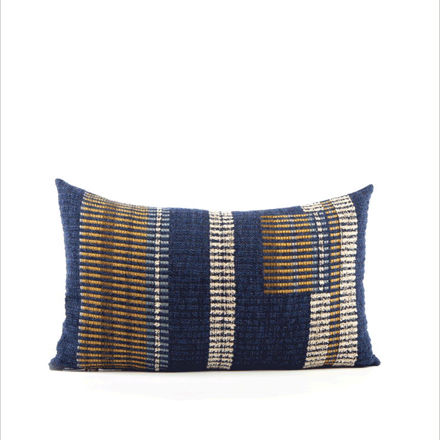 Elaine Smith Voyage Indigo Deep Blue 12"x20" Decorative Pillow