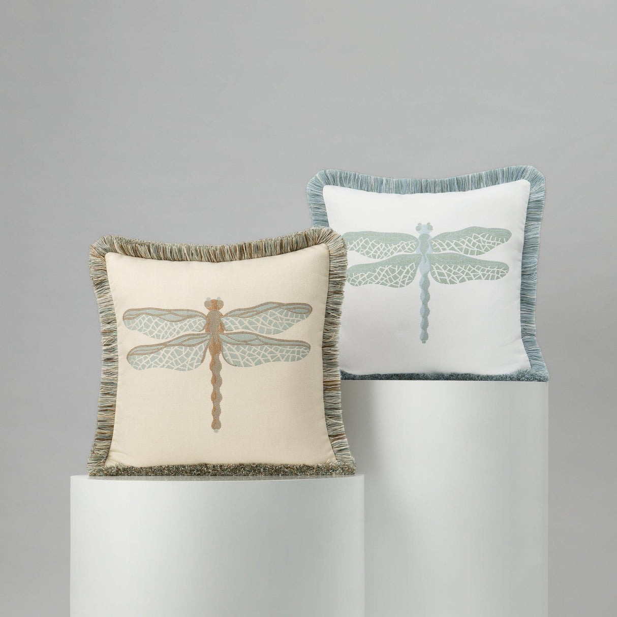 Elaine Smith Dragonfly Surf Light Blue 20"x20" Decorative Pillow