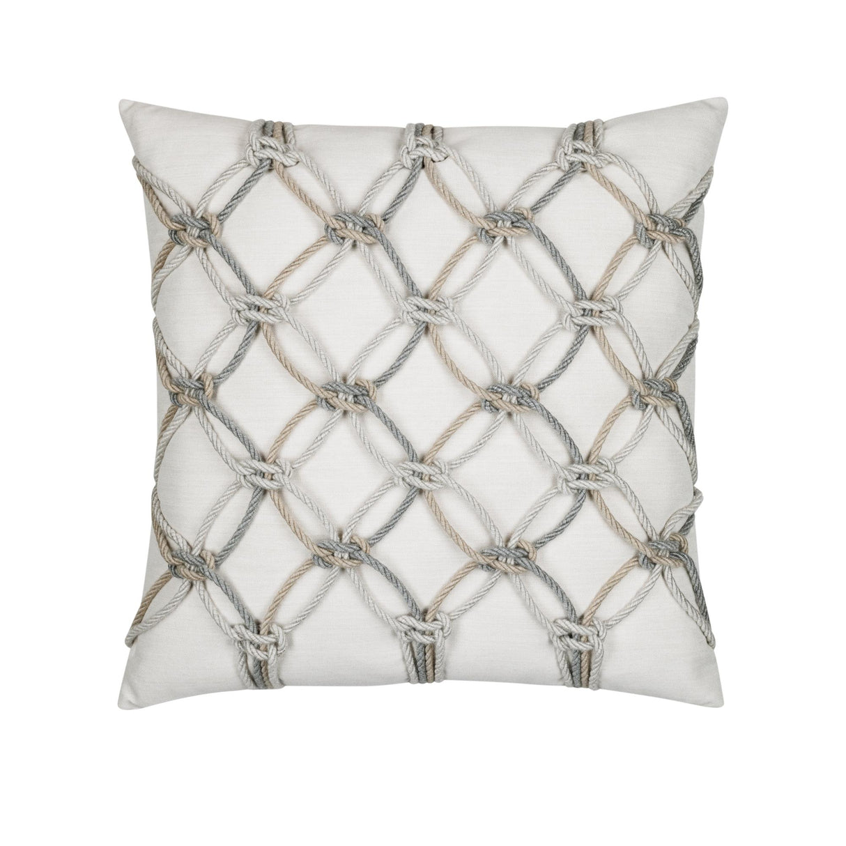 Elaine Smith Grigio Rope Ivory 20" x 20" Pillow