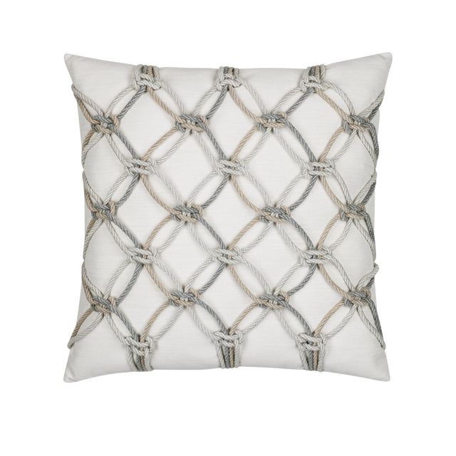 Elaine Smith Grigio Rope Ivory 20" x 20" Pillow