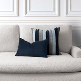 Elaine Smith Luxe Velour Indigo Deep Blue 12"x20" Decorative Pillow