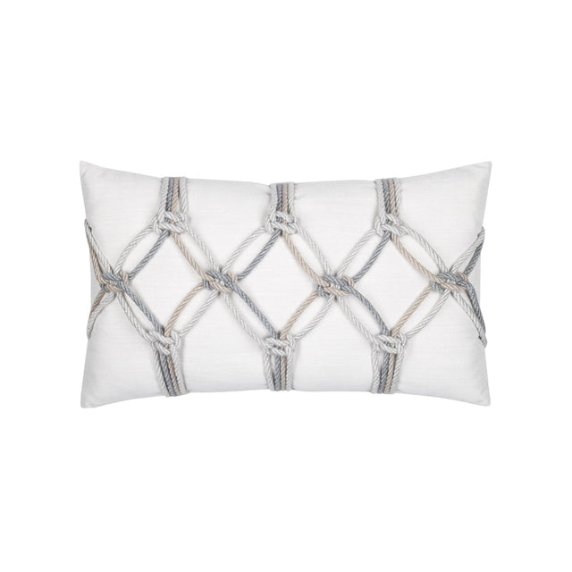 Elaine Smith Grigio Rope Ivory 12" x 20" Pillow