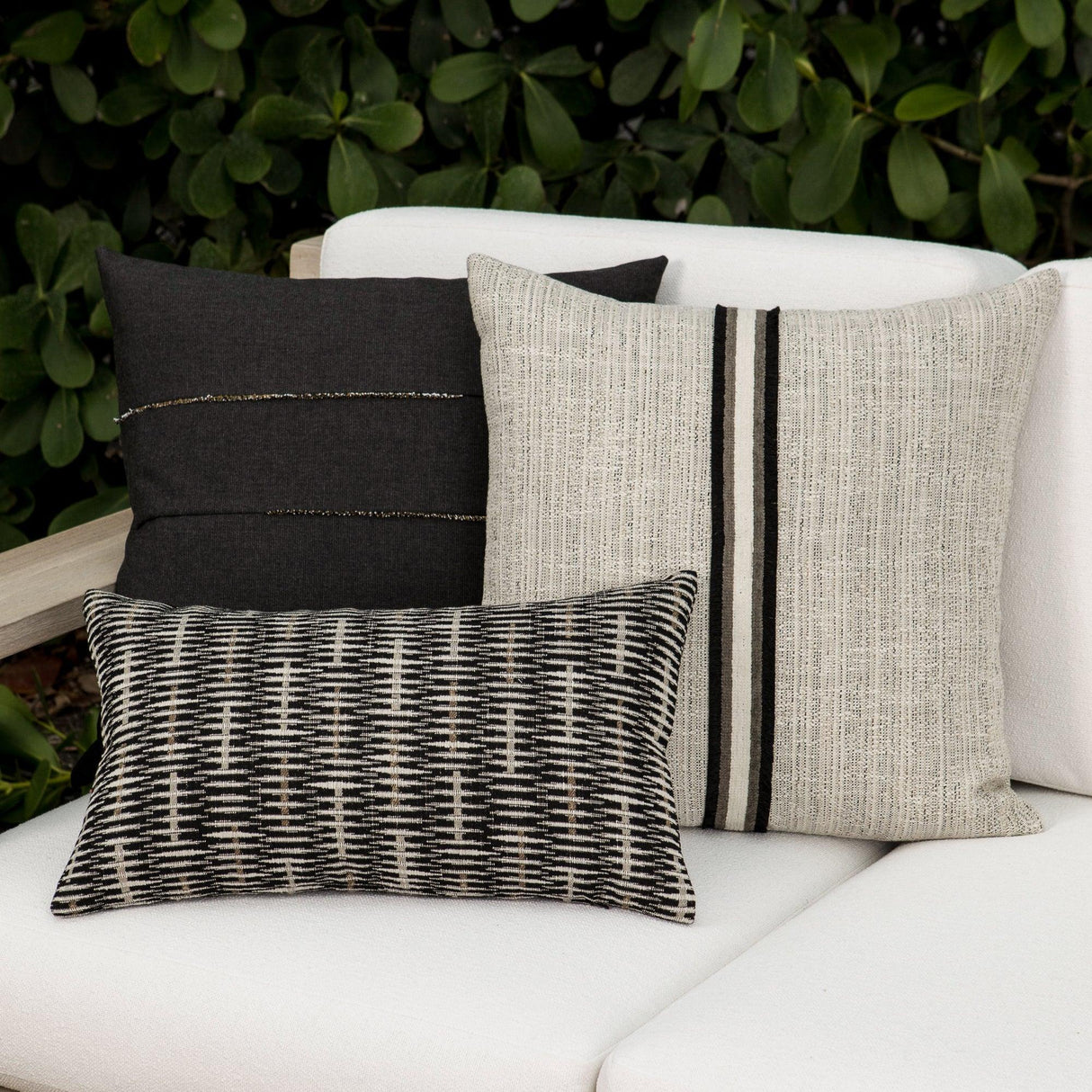 Elaine Smith Intertwine Ebony Black 12"x20" Decorative Pillow