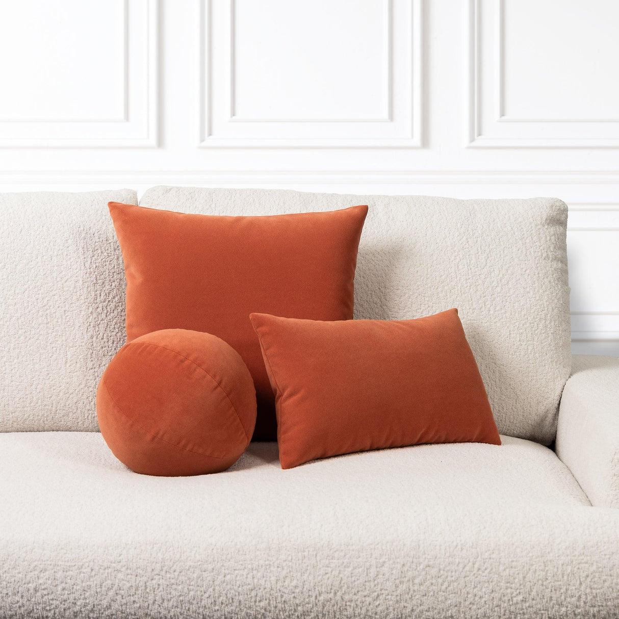 Elaine Smith Lush Velvet Papaya Orange 20"x20" Decorative Pillow