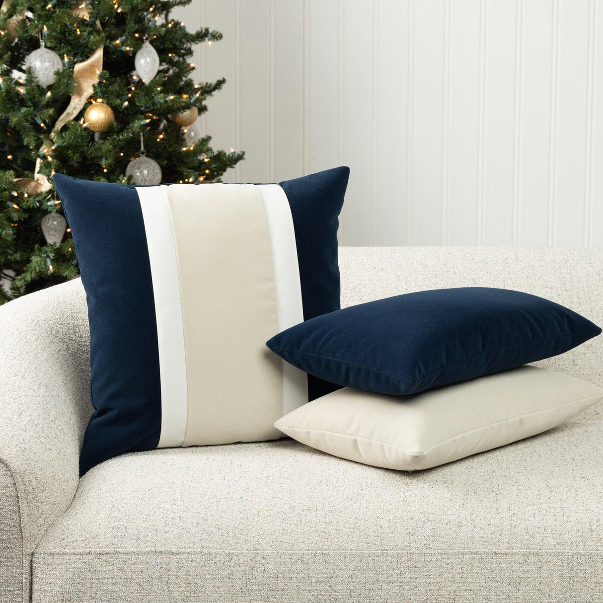 Elaine Smith Lush Velvet Midnight Deep Blue 12"x20" Decorative Pillow