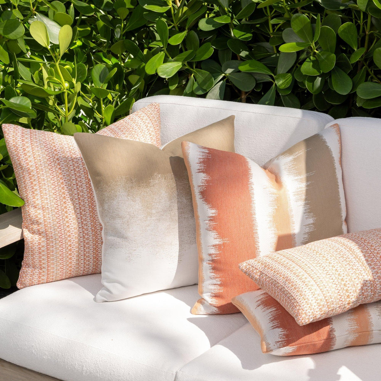 Elaine Smith Kaleidoscope Clay Orange 20"x20" Decorative Pillow