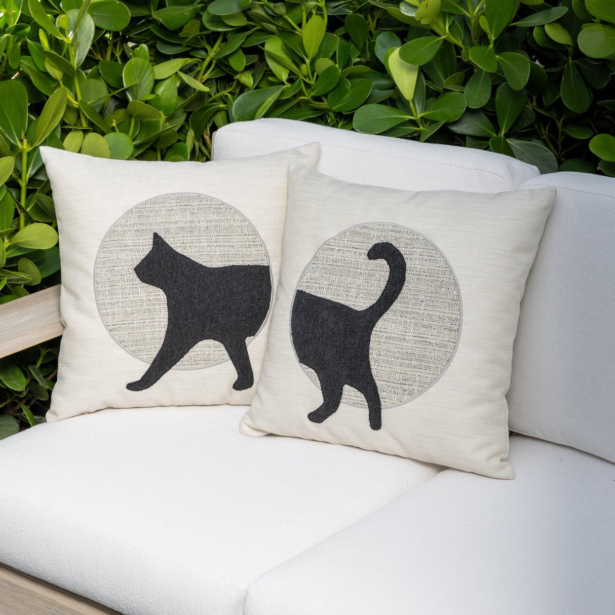 Elaine Smith Unconditional Meow (Tail) Ivory 20"x20" Decorative Pillow