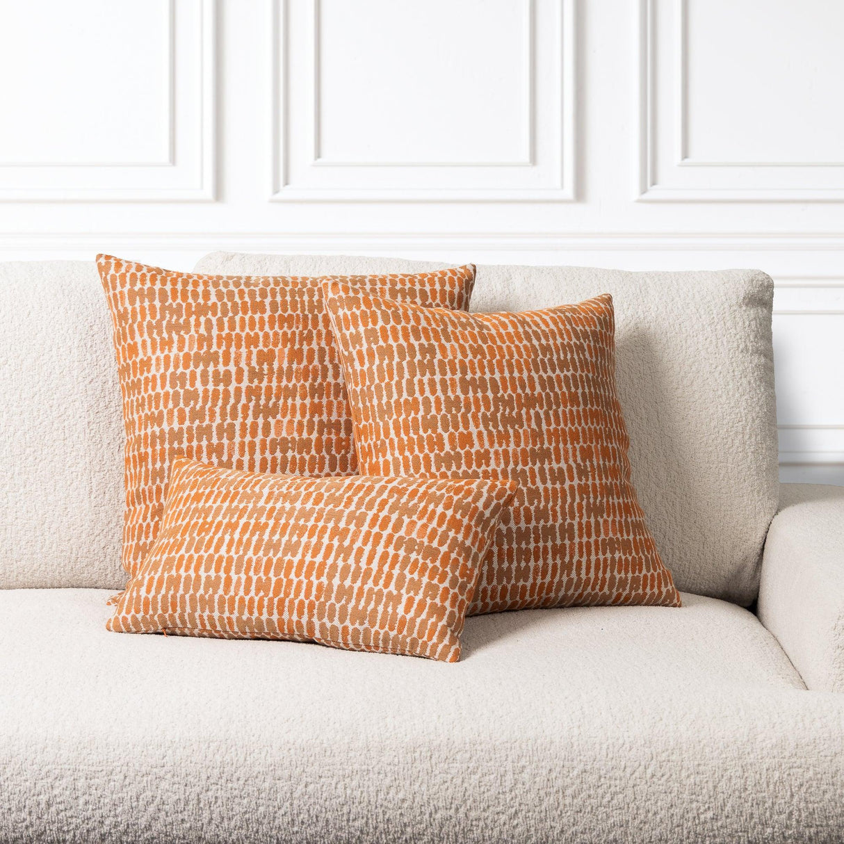 Elaine Smith Thumbprint Tuscan Orange 22"x22" Decorative Pillow