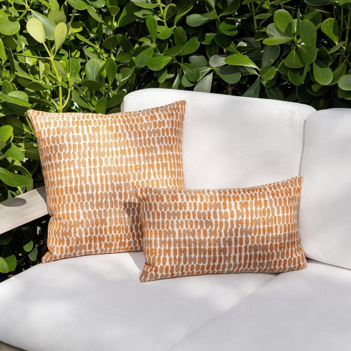 Elaine Smith Thumbprint Tuscan Orange 20"x20" Decorative Pillow
