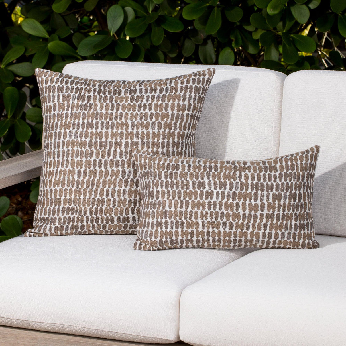 Elaine Smith Thumbprint Latte Beige 12"x20" Decorative Pillow