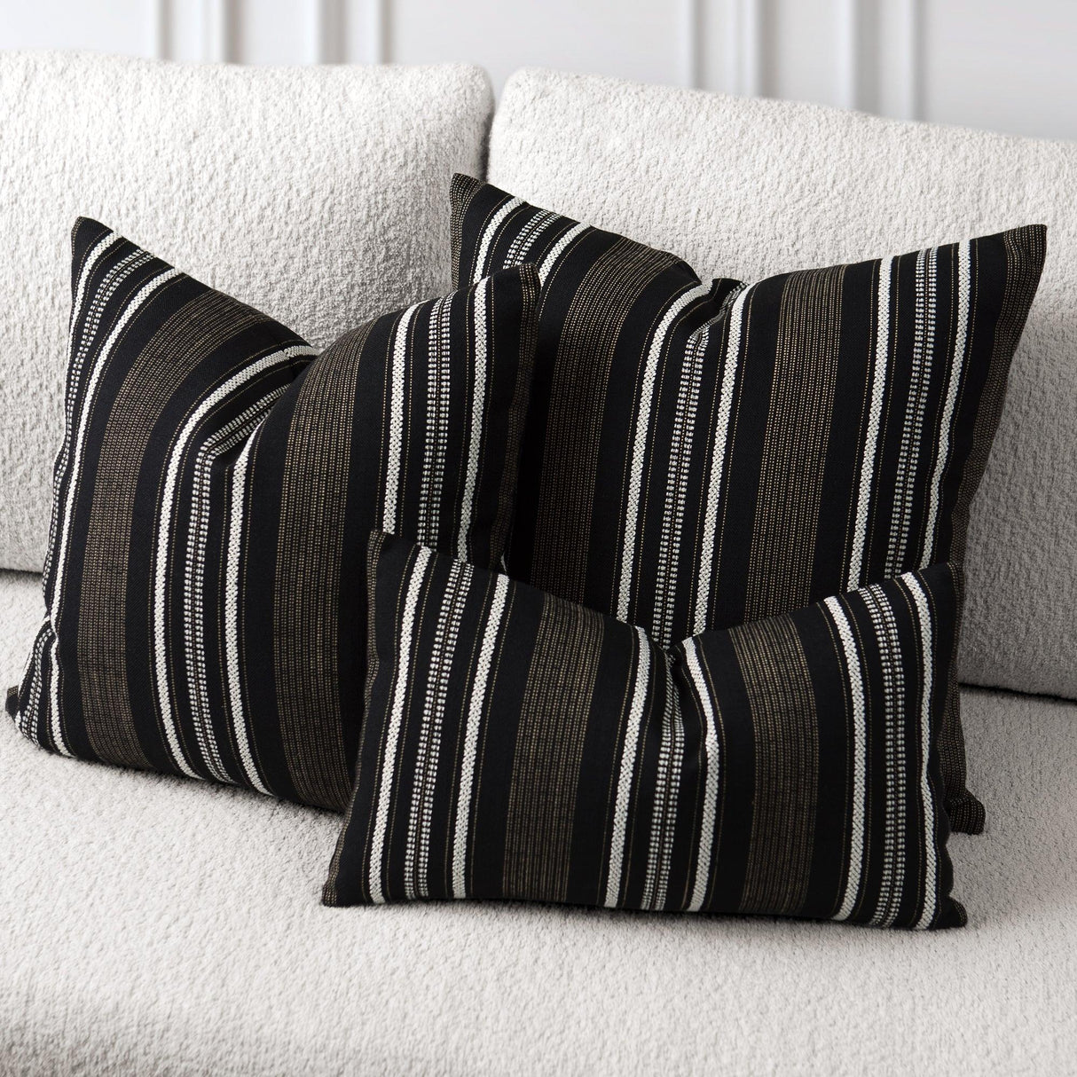 Elaine Smith Pathway Ebony Black 22"x22" Decorative Pillow