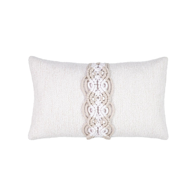 Elaine Smith Distinct Oyster White 12" x 20" Pillow