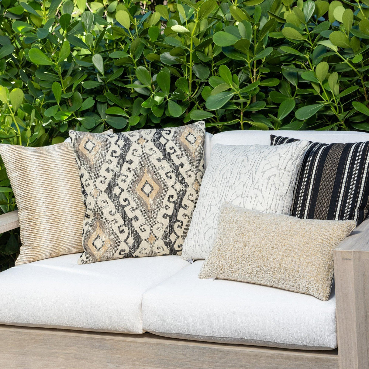 Elaine Smith Synchronize Ivory Ivory 20"x20" Decorative Pillow