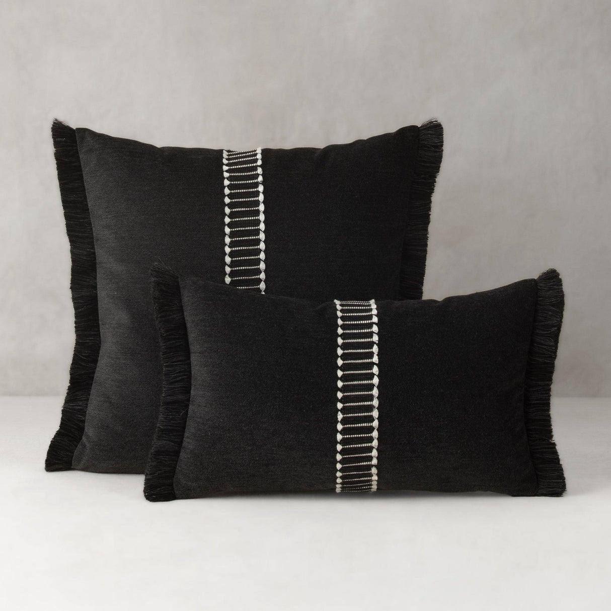 Elaine Smith Splendor Charcoal Black 20"x20" Decorative Pillow