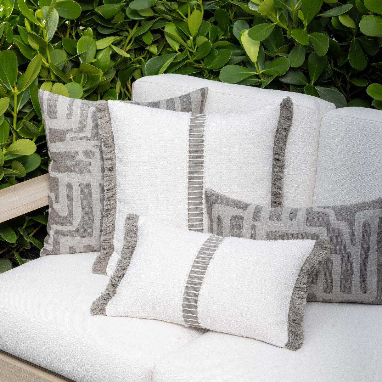 Elaine Smith Deluxe Cloud White 20"x20" Decorative Pillow