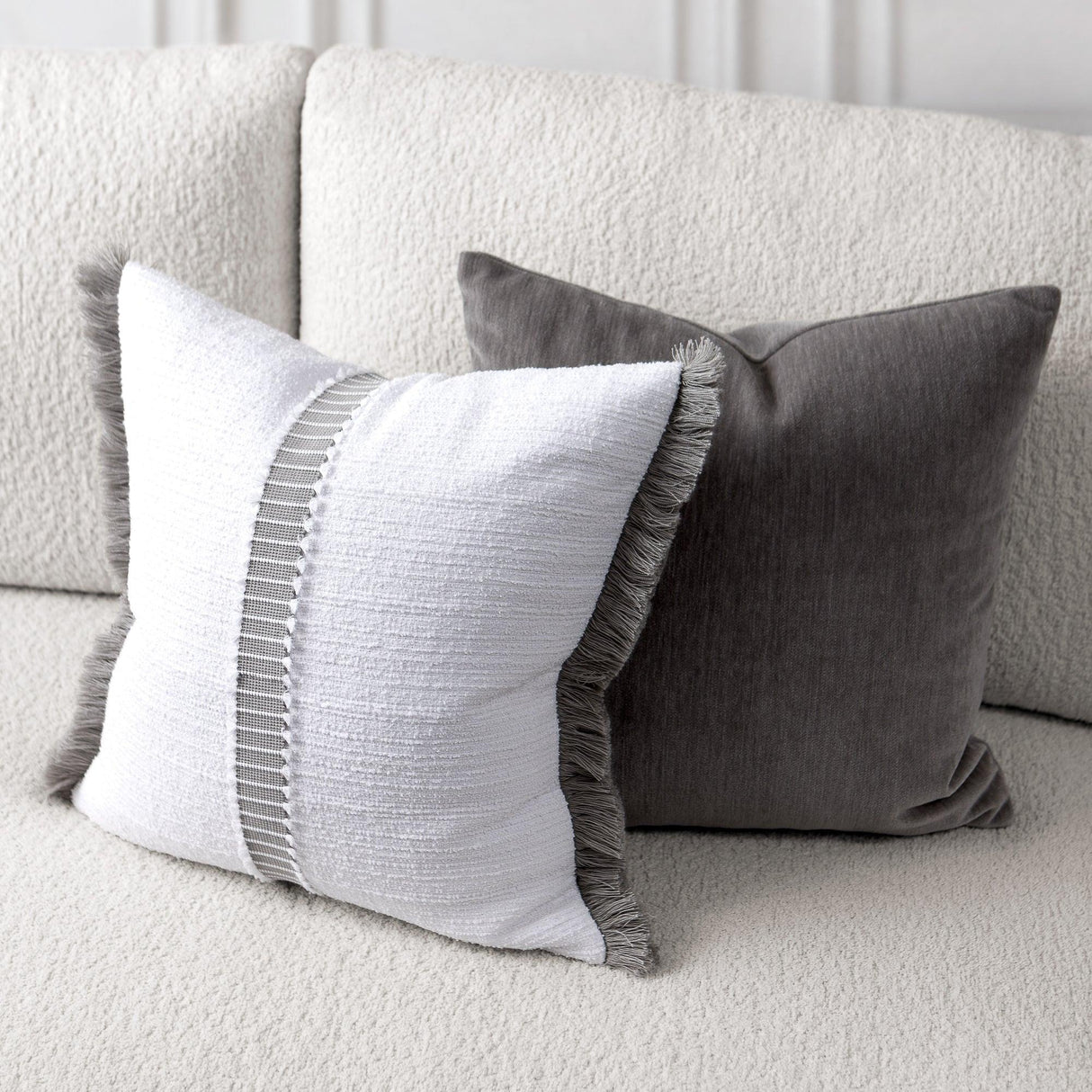 Elaine Smith Deluxe Cloud White 20"x20" Decorative Pillow