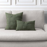Elaine Smith Basketweave Fern Green 20"x20" Decorative Pillow