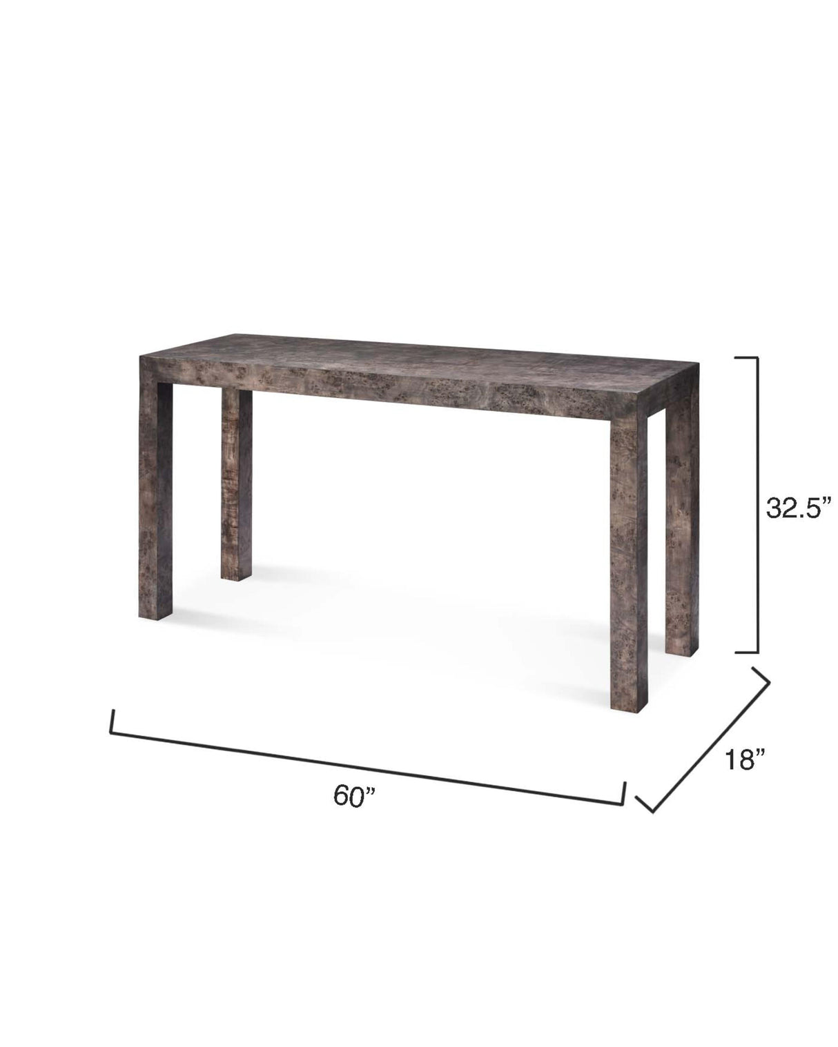 Jamie Young Archer Burl Wood Console, Grey