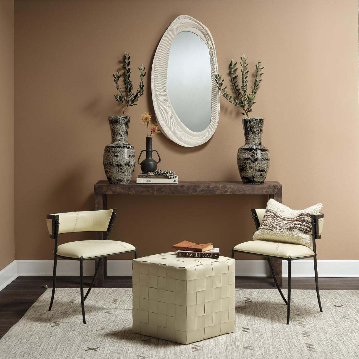 Jamie Young Archer Burl Wood Console, Grey