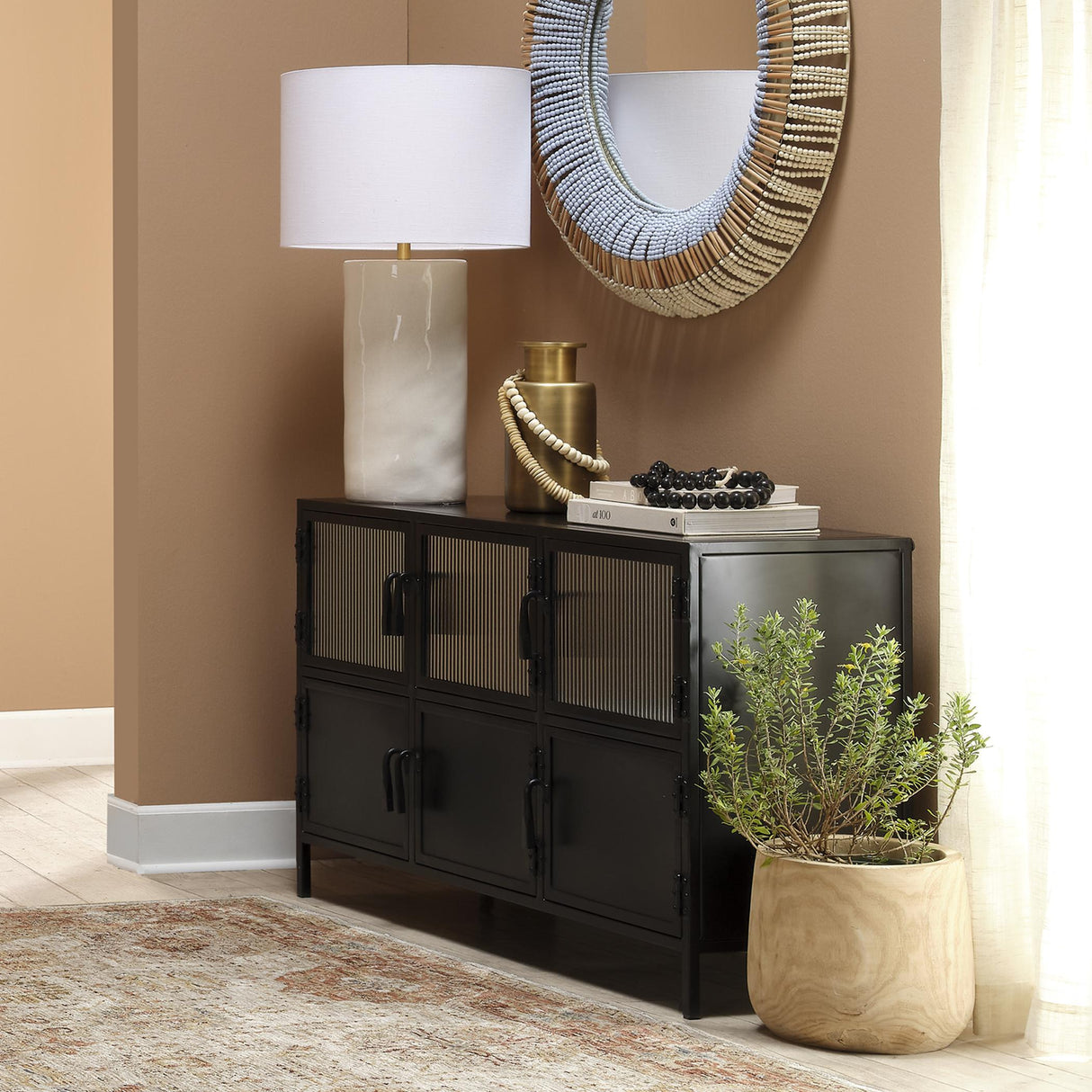 Jamie Young Vitrino 6 Door Iron Console