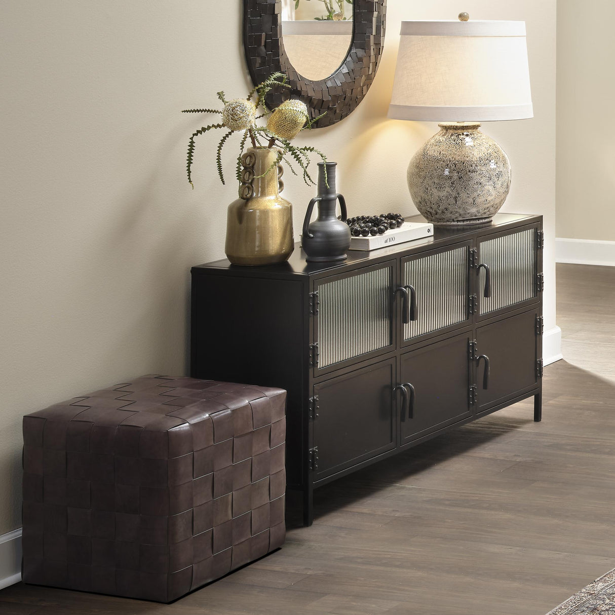 Jamie Young Vitrino 6 Door Iron Console