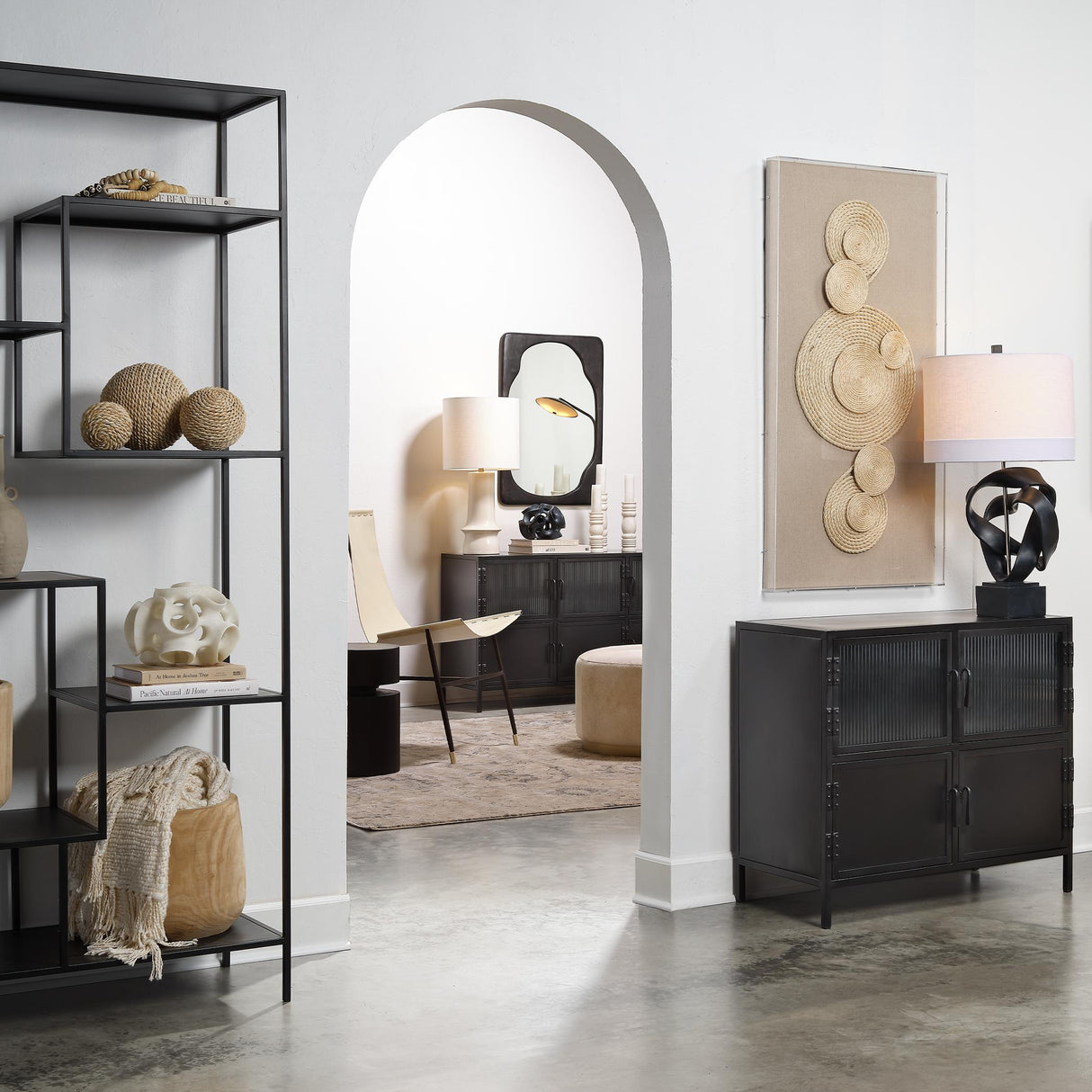 Jamie Young Vitrino 6 Door Iron Console