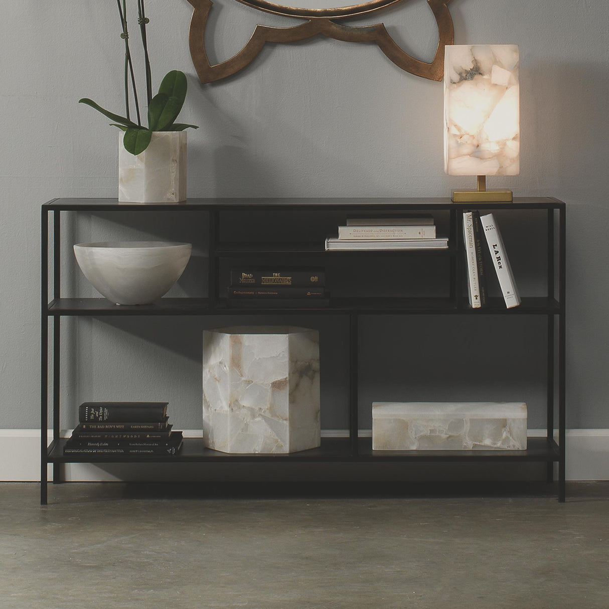 Jamie Young Element Shelved Console Iron Table