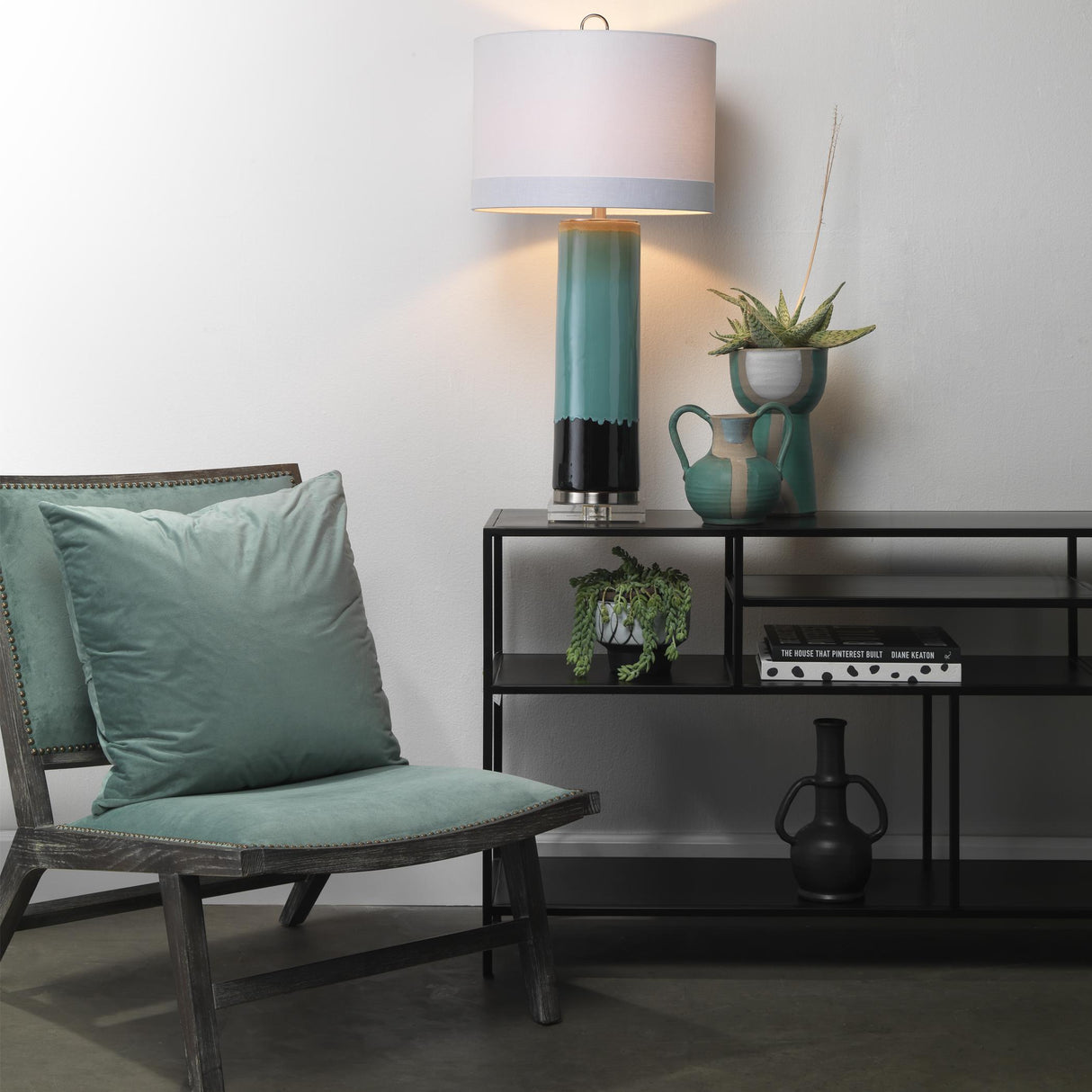 Jamie Young Element Shelved Console Iron Table