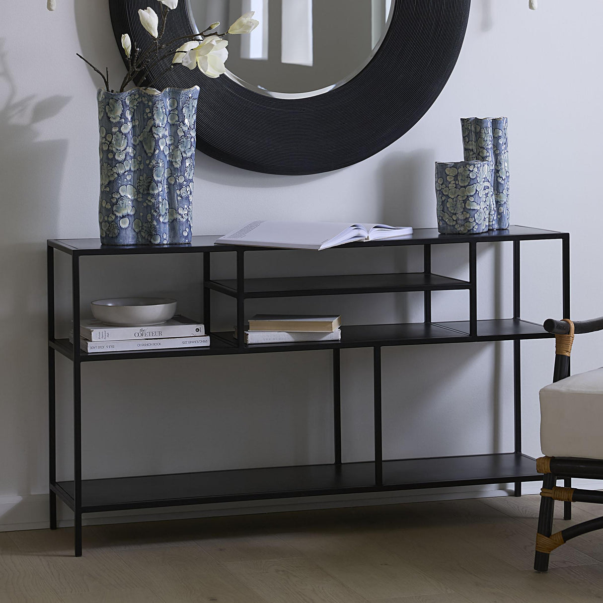 Jamie Young Element Shelved Console Iron Table