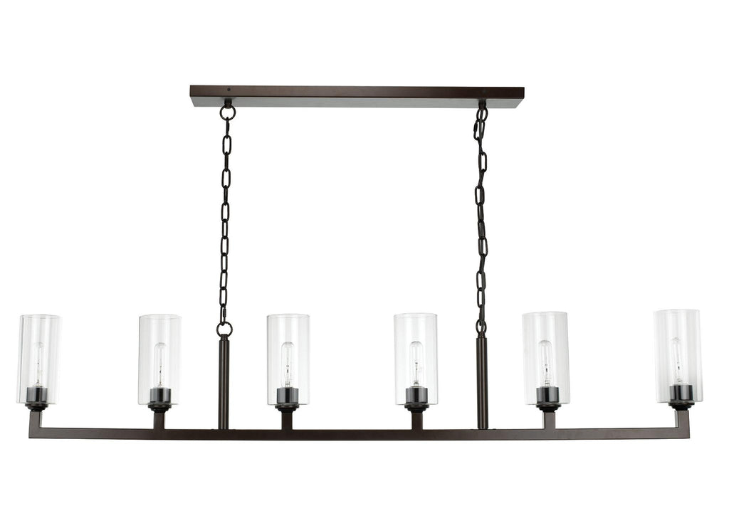 Jamie Young Oil Rubbed Bronze Linear 6 Light Chandelier