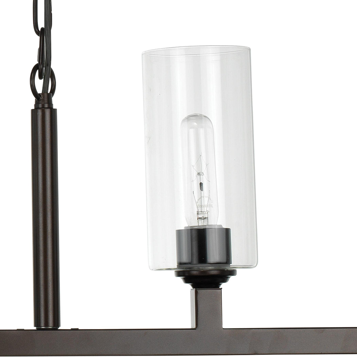 Jamie Young Linear 6-Light Steel Chandelier, Bronze