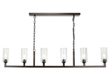 Jamie Young Linear 6-Light Steel Chandelier, Bronze