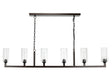 Jamie Young Linear 6-Light Steel Chandelier, Bronze