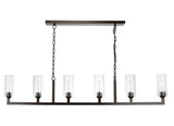 Jamie Young Linear 6-Light Steel Chandelier, Bronze