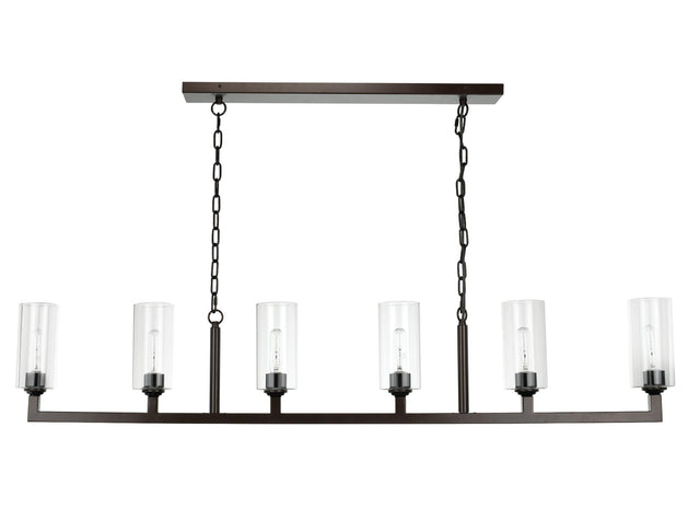 Jamie Young Linear 6-Light Steel Chandelier, Bronze