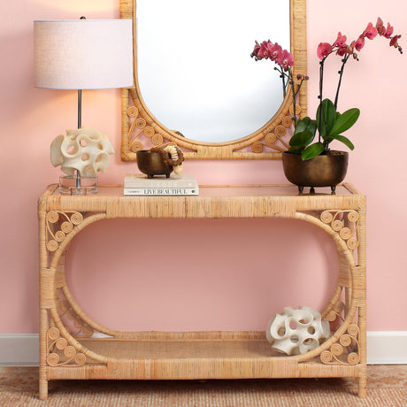 Jamie Young Primrose Rattan Console Table