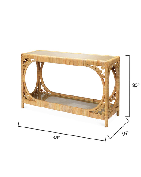 Jamie Young Primrose Rattan Console Table