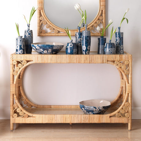 Jamie Young Primrose Rattan Console Table
