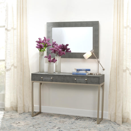 Jamie Young Kain Faux Shagreen Console, Grey