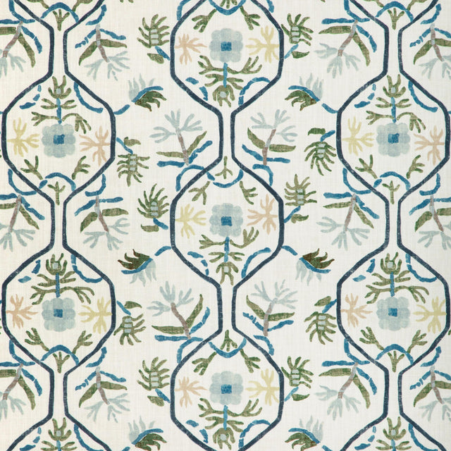 Brunschwig & Fils LE JASMIN PRINT MARINE Fabric