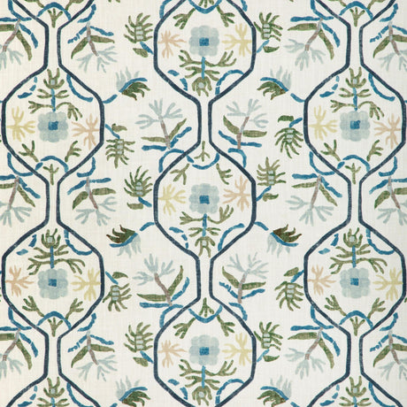 Brunschwig & Fils LE JASMIN PRINT MARINE Fabric