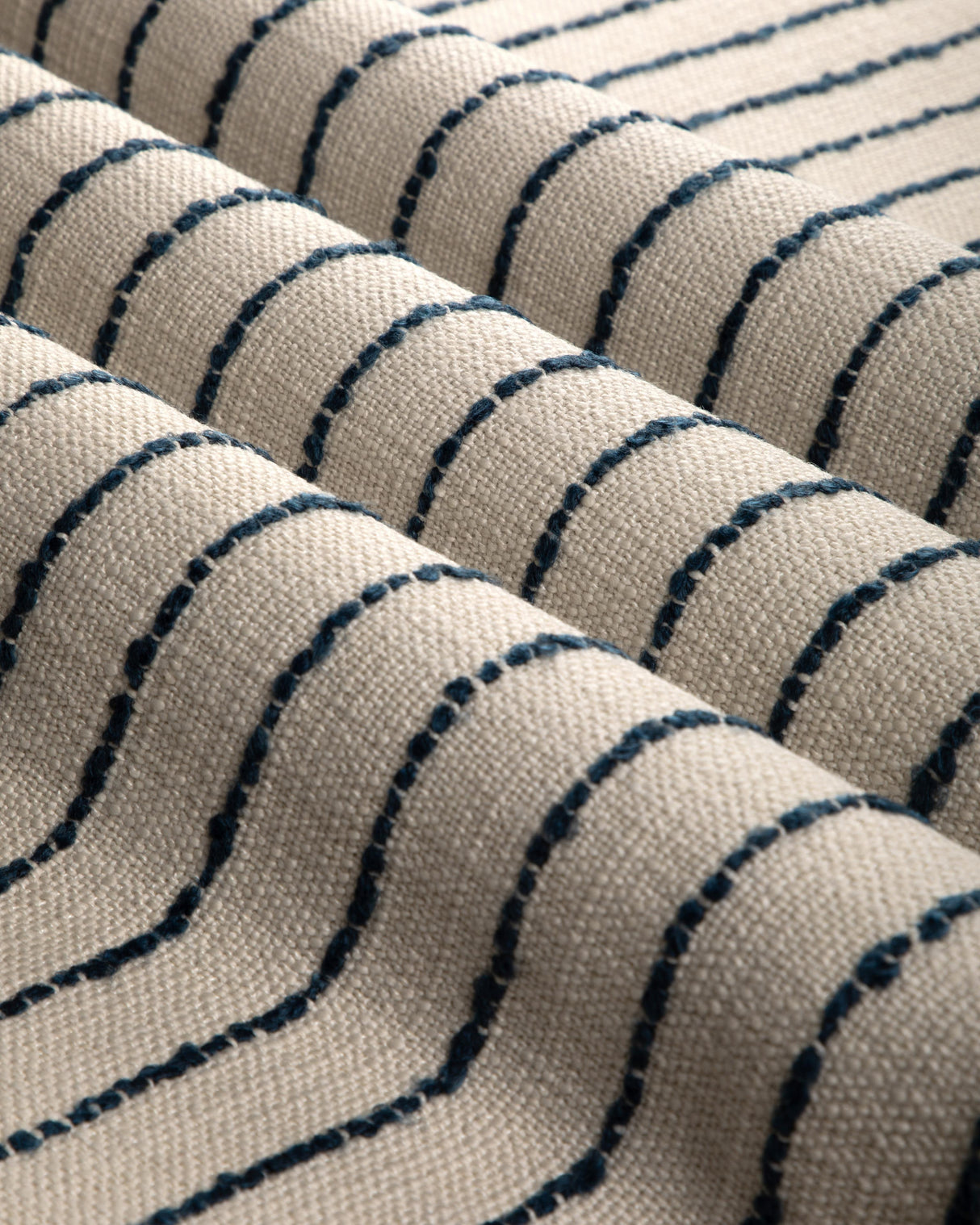 Brunschwig & Fils LES VIGNES STRIPE INDIGO Upholstery Fabric