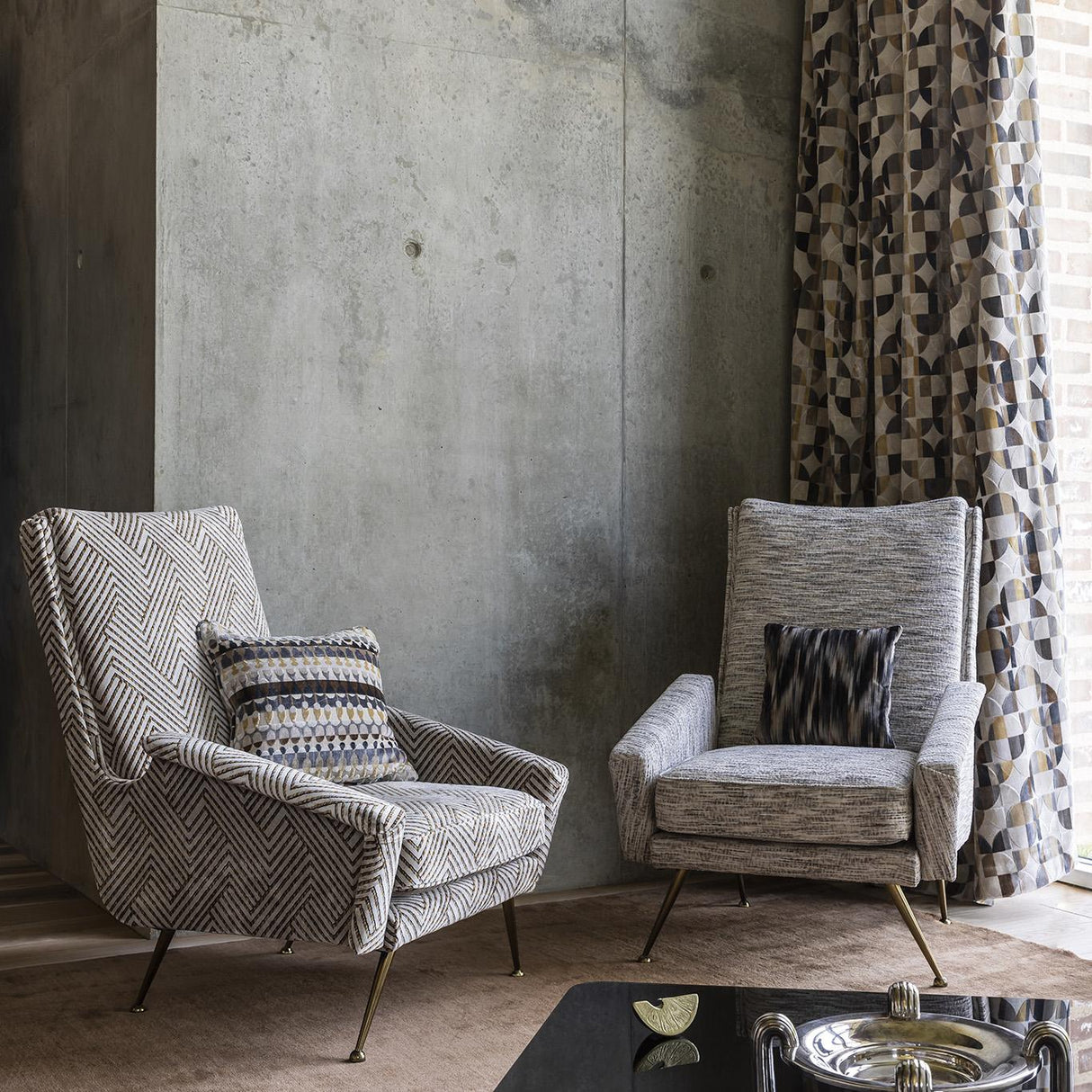 Clarke & Clarke DRITTO SLATE Upholstery Fabric