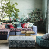 Clarke & Clarke MELANGE MAGENTA PEACOCK Upholstery Fabric