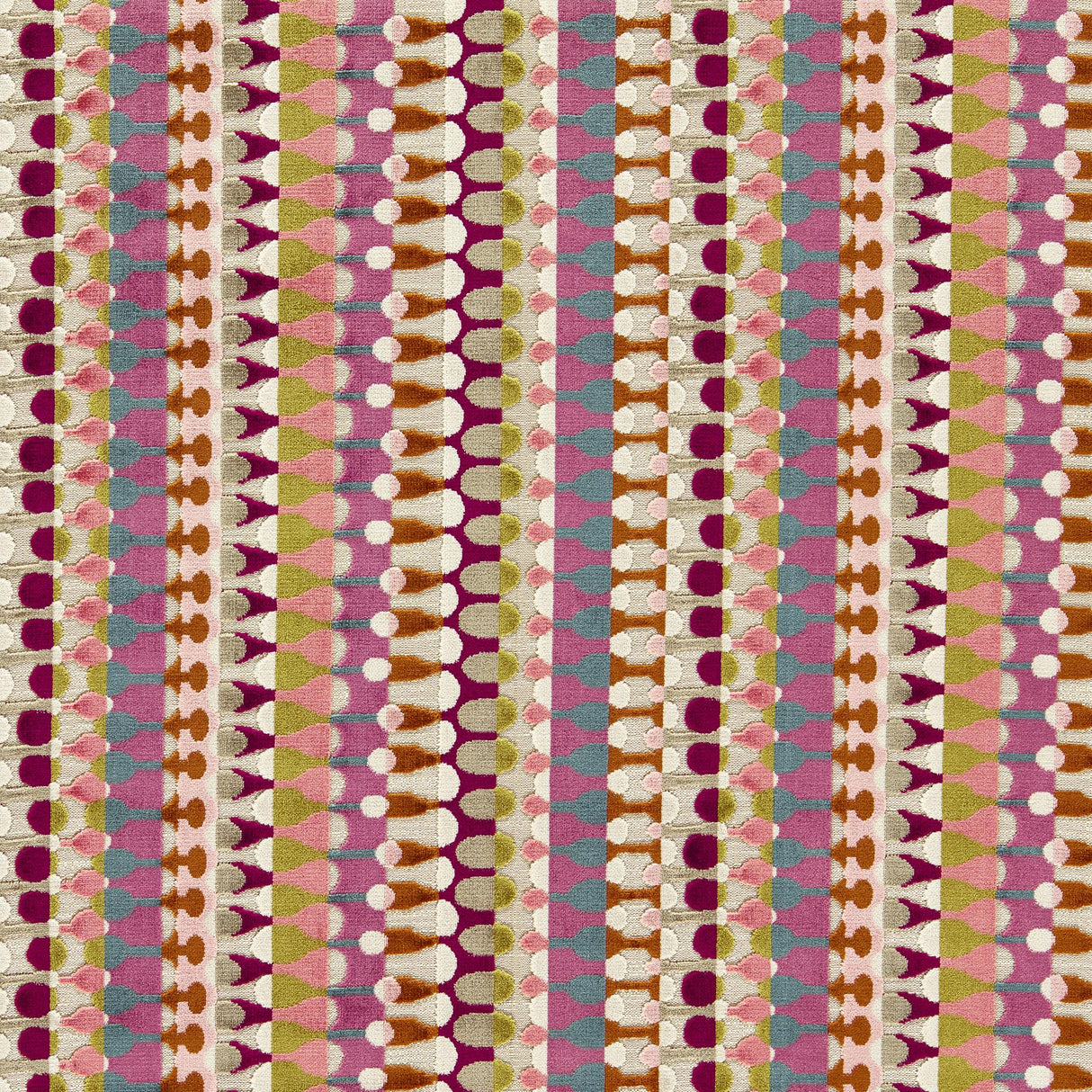 Clarke & Clarke ORPHEUS MAGENTA PEACOCK Upholstery Fabric