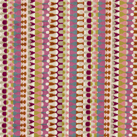 Clarke & Clarke ORPHEUS MAGENTA PEACOCK Upholstery Fabric