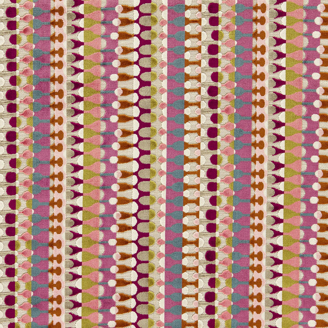 Clarke & Clarke ORPHEUS MAGENTA PEACOCK Upholstery Fabric
