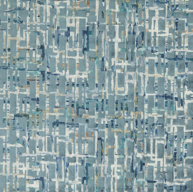Clarke & Clarke QUADRATA TEAL/MINERAL Upholstery Fabric