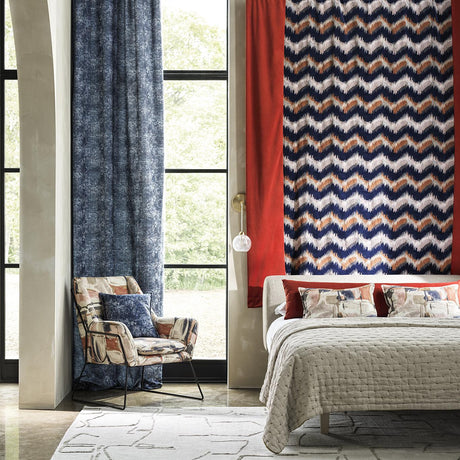 Clarke & Clarke SAGOMA MIDNIGHT/SPICE Upholstery Fabric